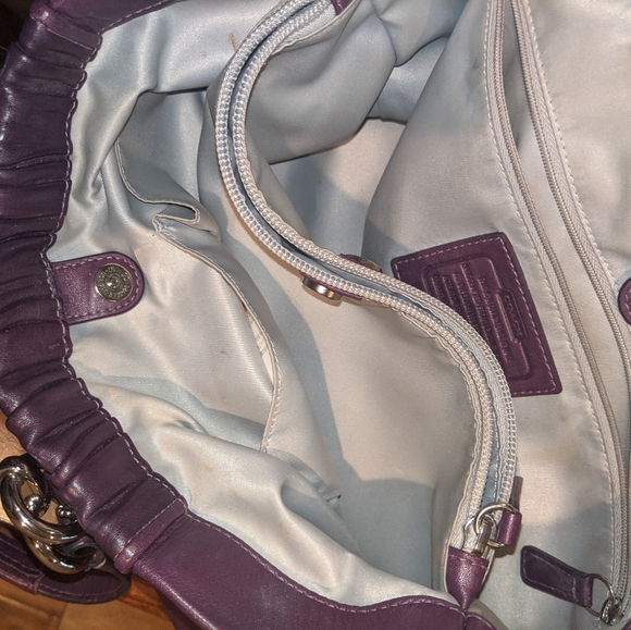 Coach Ashley Pleated Satchel in Purple Leather - Picture 13 of 16